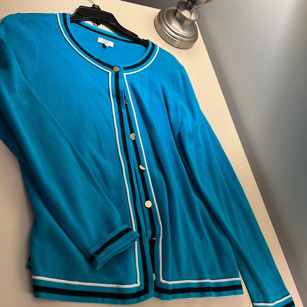 Crown and Ivy blue cardigan, size 1X
